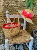 Conjunto capacito con cremallera y sombrero cinta roja