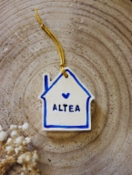 Adorno navideño casita de Altea artesanal en cerámica